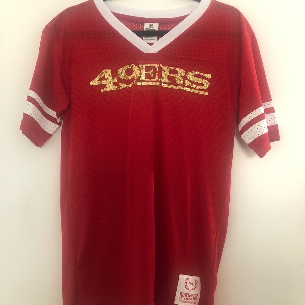 49ers women’s jersey by pink